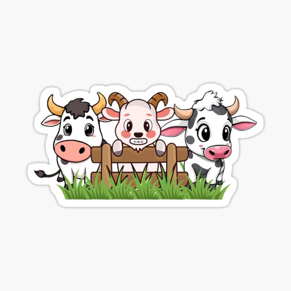 Item preview, cow cute cow kawaii cow cartoon cow funny cow cow lover farm animal dairy cow baby cow cow sticker moo animal illustration cow aesthetic cow print designed and sold by Amaya1Designs.