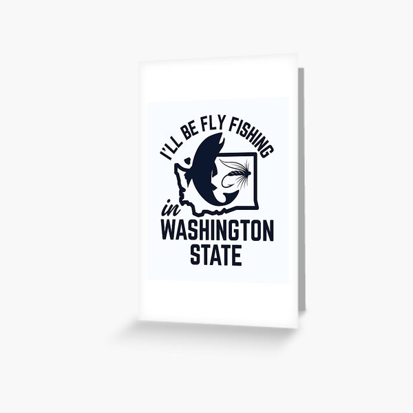 Item preview, Vintage-Style I'll Be Fly Fishing in Washington State - Navy designed and sold by WesternLocales.
