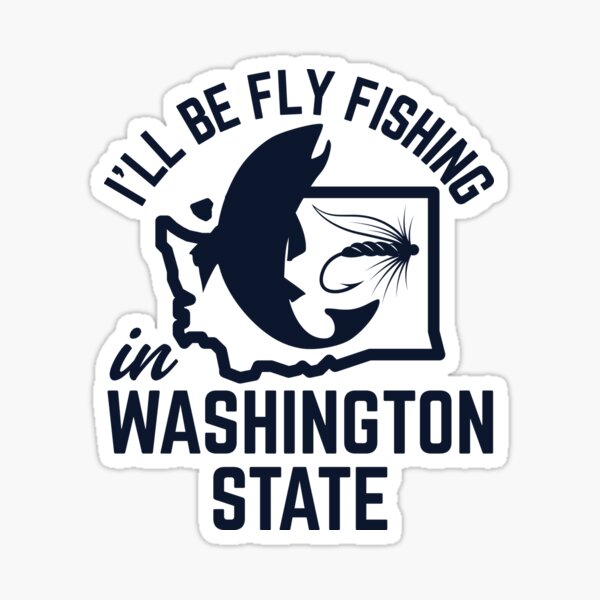 Artikel-Vorschau von Vintage-Stil: Ich werde im Staat Washington Fliegenfischen – Marineblau, designt und verkauft von WesternLocales.