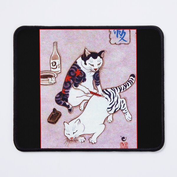 Item preview, Japanese tattoo cat designed and sold by FotoLibreStudio.