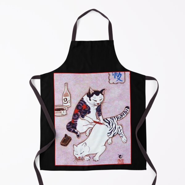 Gato japonés tatuador Delantal