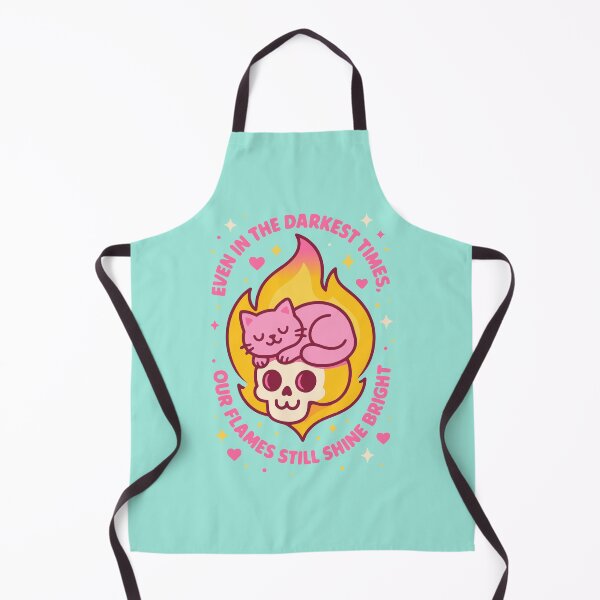 Item preview, Flame Bright – Cute Resilience Quote with Skull & Cat designed and sold by Cheeky Companions.