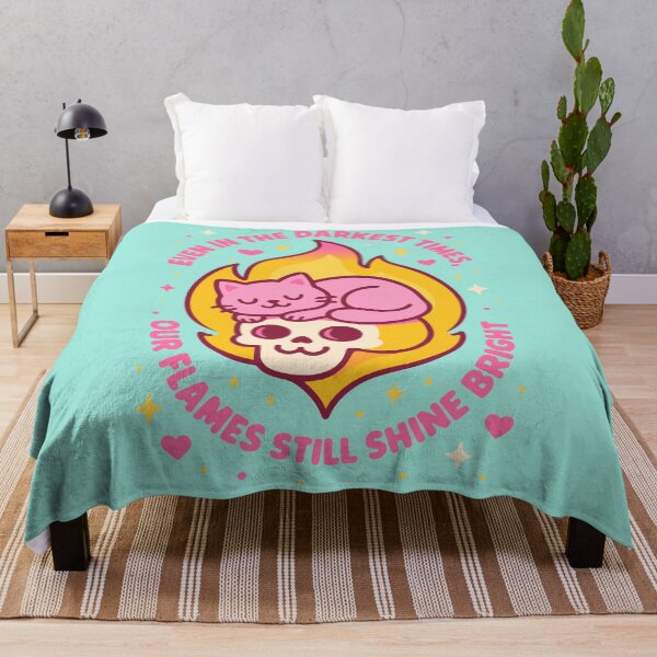 Item preview, Flame Bright – Cute Resilience Quote with Skull & Cat designed and sold by Cheeky Companions.