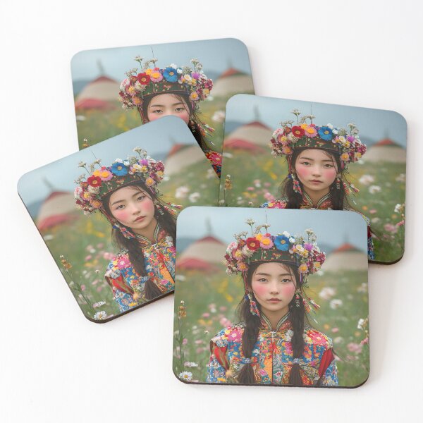 Item preview, Colorful traditional dress in a stunning flower field designed and sold by Artessie.