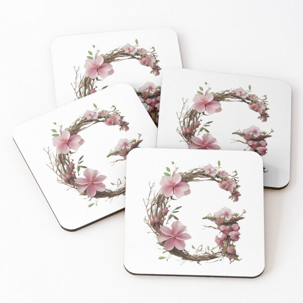 Item preview, Floral Letter G Art Print - Pink Flower Alphabet Monogram 2 designed and sold by Psycho-Crazy.