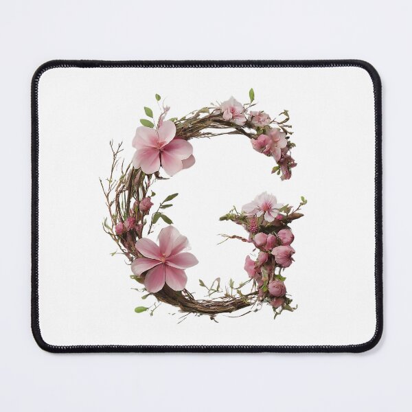 Item preview, Floral Letter G Art Print - Pink Flower Alphabet Monogram 2 designed and sold by Psycho-Crazy.