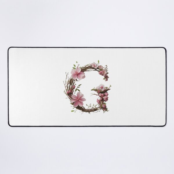 Item preview, Floral Letter G Art Print - Pink Flower Alphabet Monogram 2 designed and sold by Psycho-Crazy.