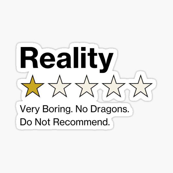 Vista previa del artículo con la obra «Reseña de 1 estrella de Reality», diseñado y vendido por Luna-Art12.