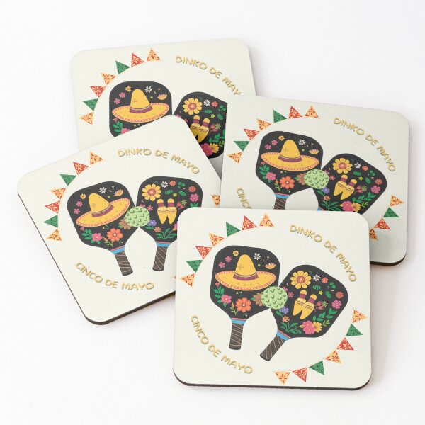Item preview, Dinko de Mayo funny pickleball paddles in cinco de mayo style designed and sold by ElixirCraft.