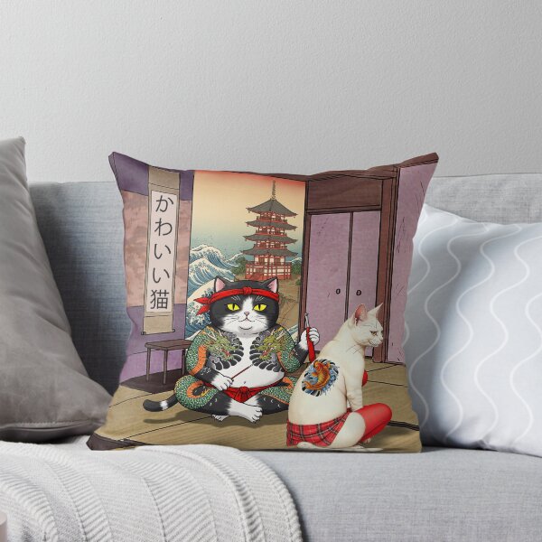 Item preview, Japanese tattoo cat 3D designed and sold by FotoLibreStudio.