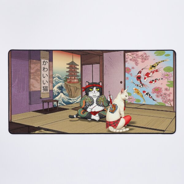Item preview, Japanese tattoo cat 3D designed and sold by FotoLibreStudio.