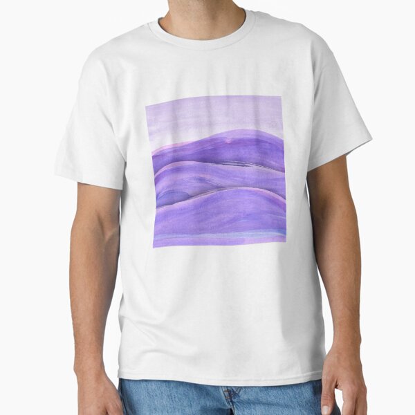 Lavender Purple Waves – Soft Pastel Watercolor Abstract Classic T-Shirt
