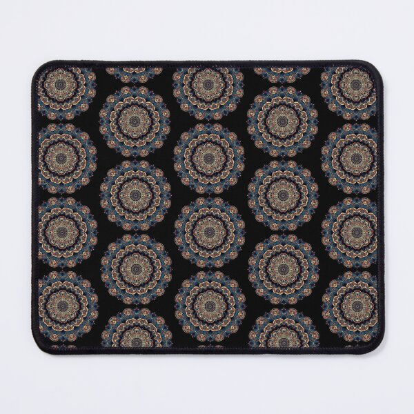 Item preview, Dark blue yellow Meditative geometric Art mosaic mandala Print | Boho Wall Decor, Stickers & Apparel designed and sold by C3R0.