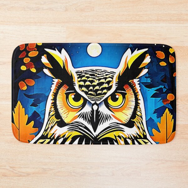 Item preview, Moonlit Owl Gaze Design designed and sold by Health And Fitness Posts e-Store.