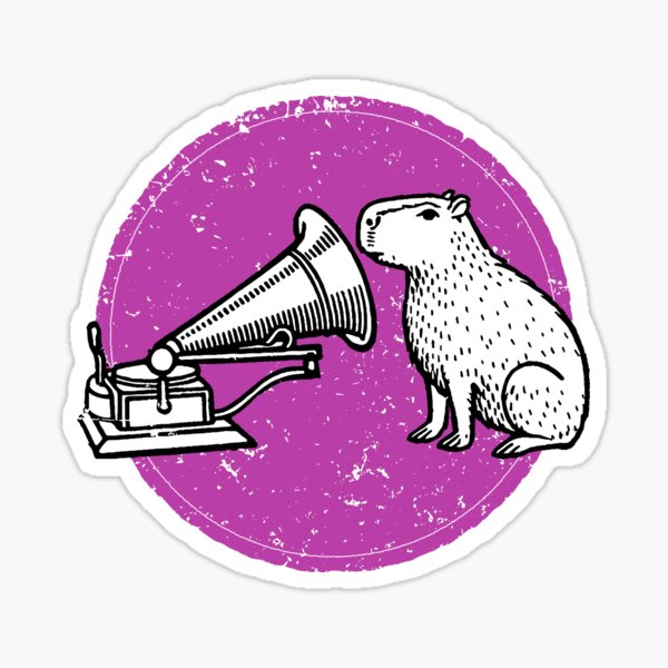 Item preview, Phonograph Parody: Capybara Listening to Victrola – Vintage Music Humor for Collectors designed and sold by H Jonas.
