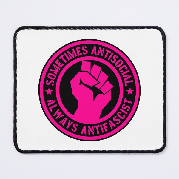 Item preview, sometimes antisocial - always antifascist (hot pink stencil) designed and sold by Thelittlelord.