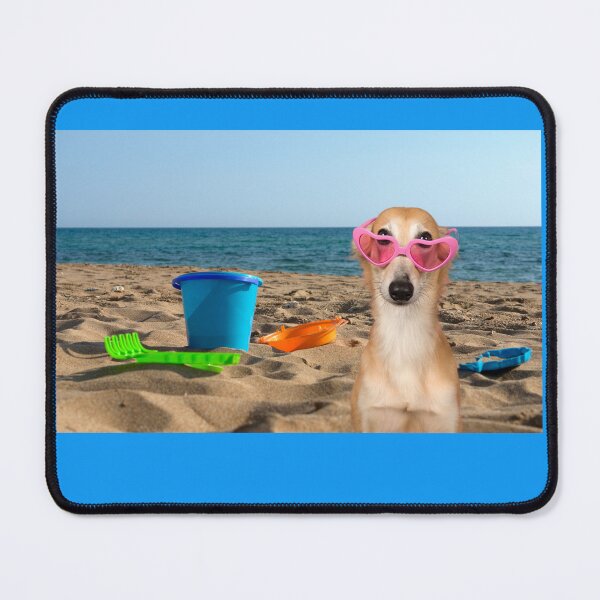 Item preview, Dog at the Beach with Glass designed and sold by BlackabyBoutique.