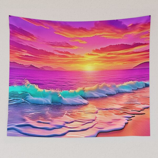 Item preview, Sunset Beach Waves Design designed and sold by Health And Fitness Posts e-Store.