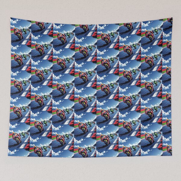 Item preview, Cartoon Motorcycle Animation Colorful Supersport Sportbike Racetrack designed and sold by Moto Graphix.
