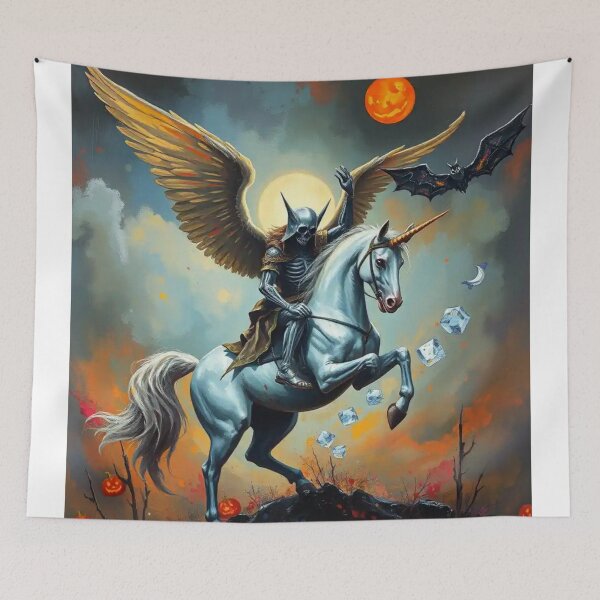 Item preview,  DEATH OF A UNICORN. Angel Of Death Riding A white unicorn  designed and sold by Obinne.