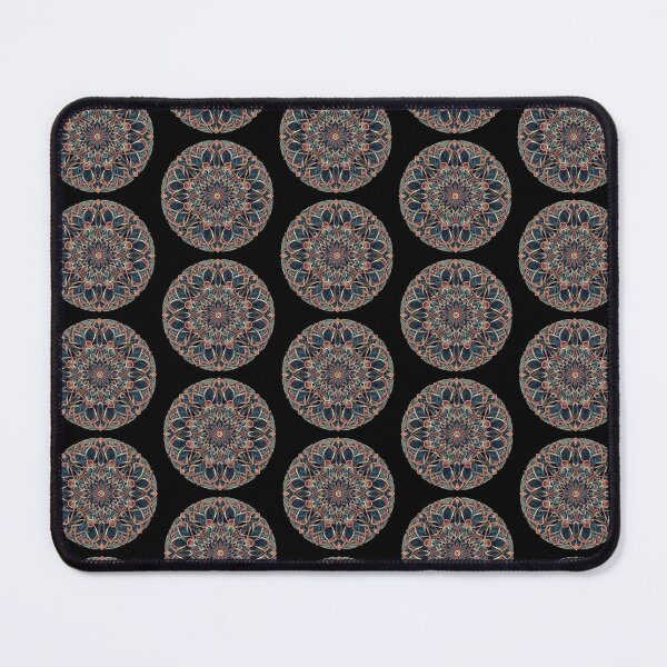 Item preview, Ancient Dark blue red flower Meditative geometric Art mosaic mandala Print | Boho Wall Decor, Stickers & Apparel designed and sold by C3R0.