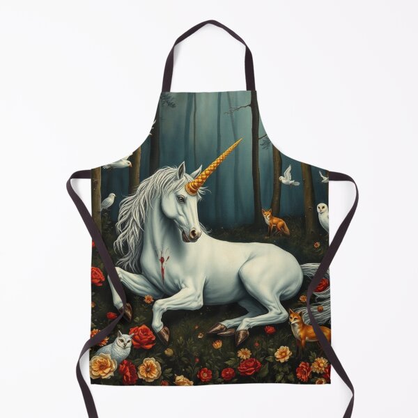 Item preview,  DEATH OF A UNICORN.  Wounded Unicorn in Enchanted Forest – Dark Fantasy Aesthetic Art" designed and sold by Obinne.