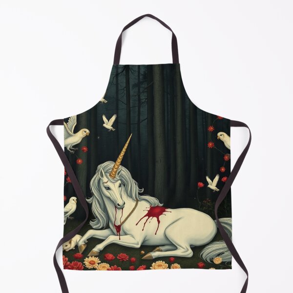 Item preview,  DEATH OF A UNICORN. Sad Unicorn Bleeding in Magic Forest – Mythical Creature Art"  designed and sold by Obinne.