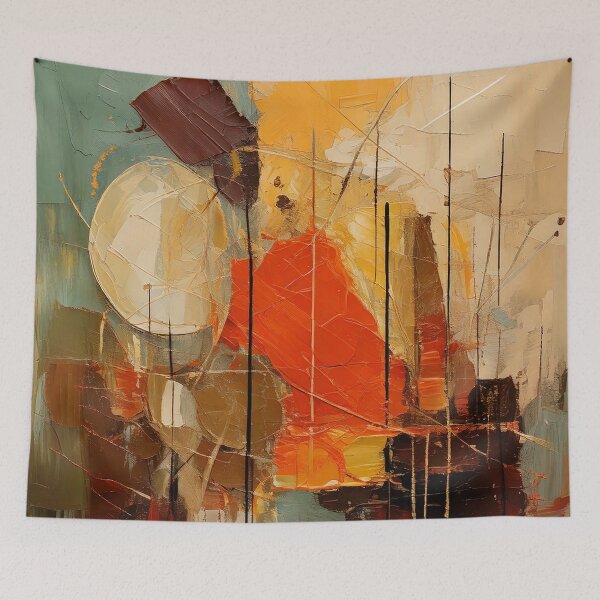 Item preview, Earth Tone Abstract Painting – Thick Paint & Geometric Shapes – Modern Art Style designed and sold by CattlettArt.