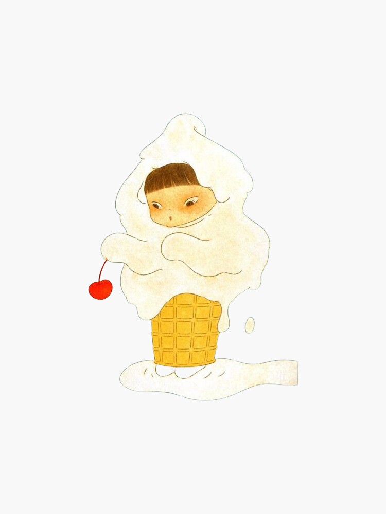 Thumbnail 3 of 3, Sticker, ice cream yoshimoto nara designed and sold by emmev.