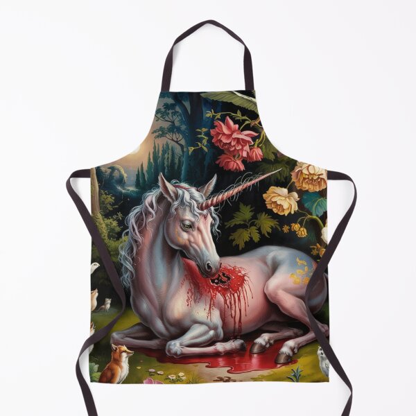 Item preview,  Gothic Unicorn Art – Wounded Mythical Animal in Fairytale Forest" designed and sold by Obinne.