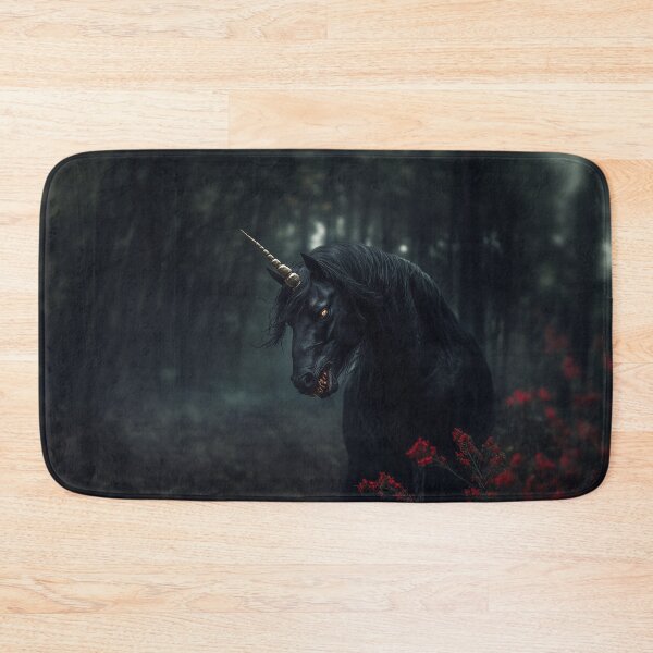 Item preview, an evil fantastical evil black unicorn, silky fur, golden furr, bloody fangs for teeth, dark designed and sold by Kryptonite-Arts.