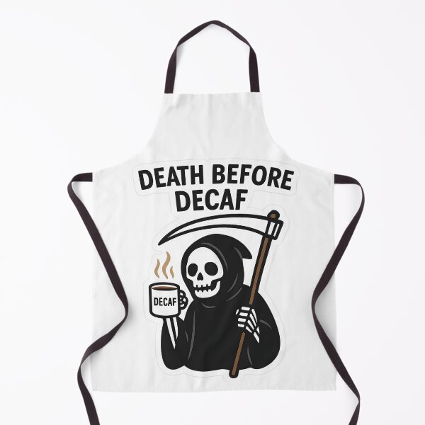 Item preview, Death Before Decaf – Dark Humor Coffee Sticker designed and sold by WAUZ.
