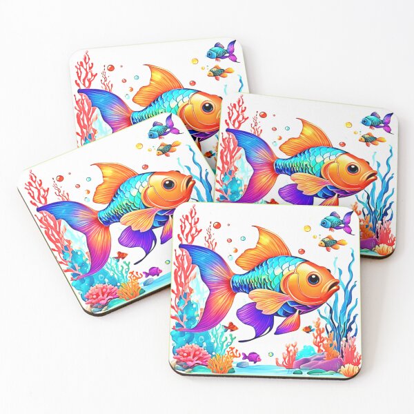 Item preview, Fantasy Fish Scene Design designed and sold by Health And Fitness Posts e-Store.