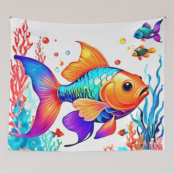 Item preview, Fantasy Fish Scene Design designed and sold by Health And Fitness Posts e-Store.