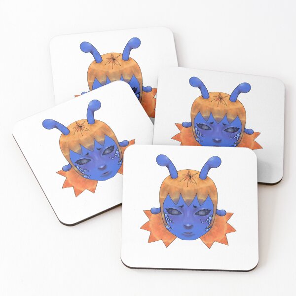 Item preview, Blue and orange alien portrait designed and sold by Alienbreadbaker.