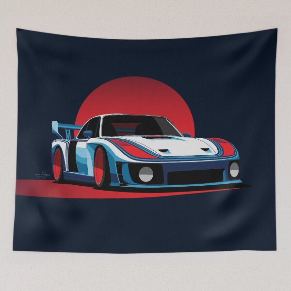 Item preview, Martini Porsche 935 Slant Nose Classic Race Car Illustration designed and sold by blackdogshop.