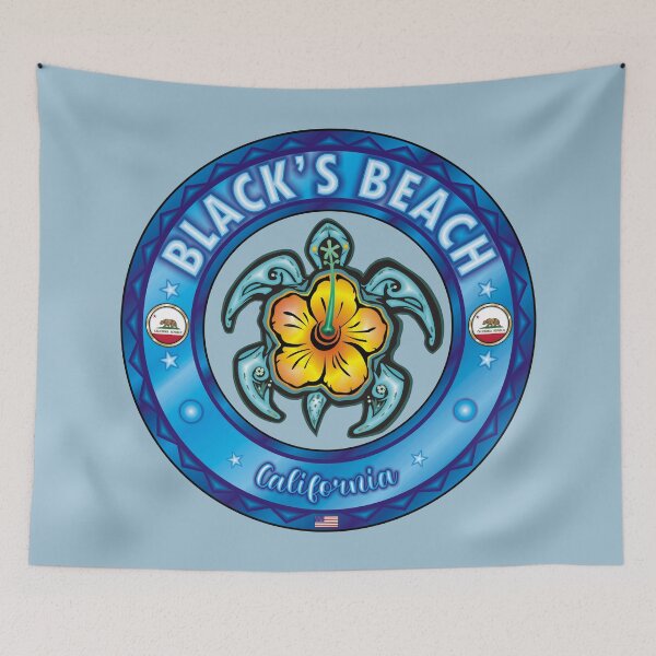 Item preview, Black's Beach San Diego California sea turtle hibiscus designed and sold by studioss76.