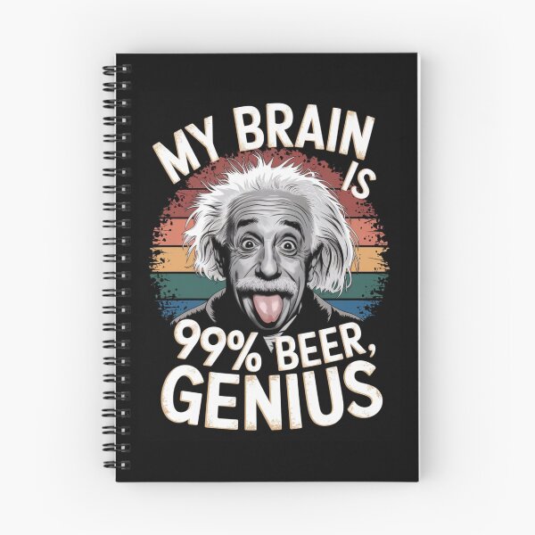Item preview, albert einstein - my brain is 99% beer 1% genius retro vintage designed and sold by martin max.