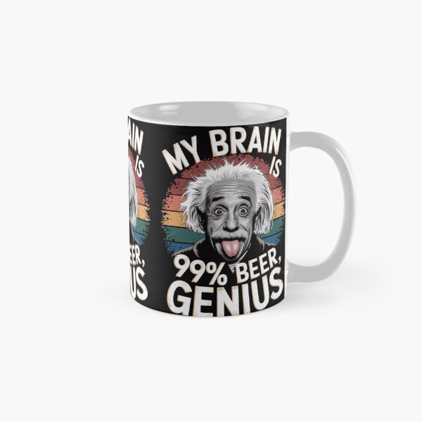 Item preview, albert einstein - my brain is 99% beer 1% genius retro vintage designed and sold by martin max.