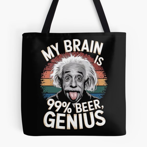 Item preview, albert einstein - my brain is 99% beer 1% genius retro vintage designed and sold by martin max.