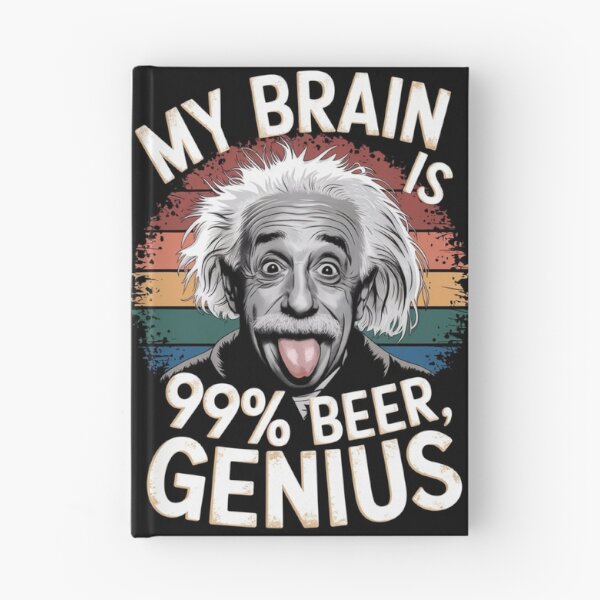 Item preview, albert einstein - my brain is 99% beer 1% genius retro vintage designed and sold by martin max.