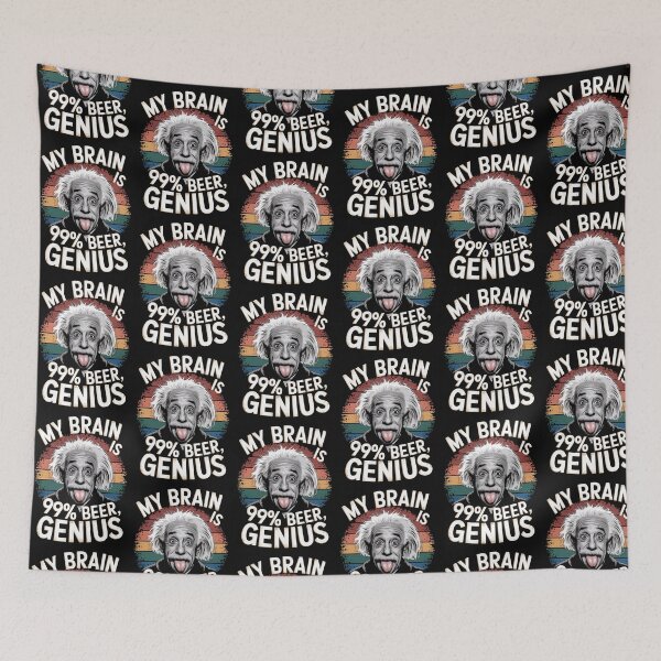Item preview, albert einstein - my brain is 99% beer 1% genius retro vintage designed and sold by martin max.