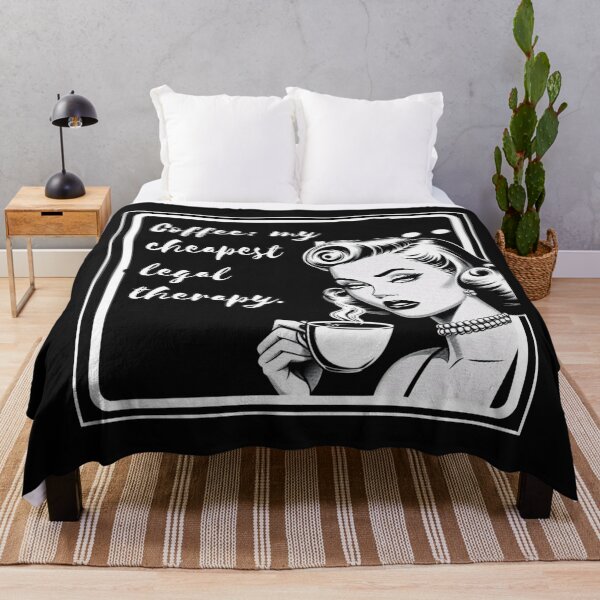 Item preview, Coffee is my legal therapy – Vintage black and white sarcasm designed and sold by JenniferCreaArte .
