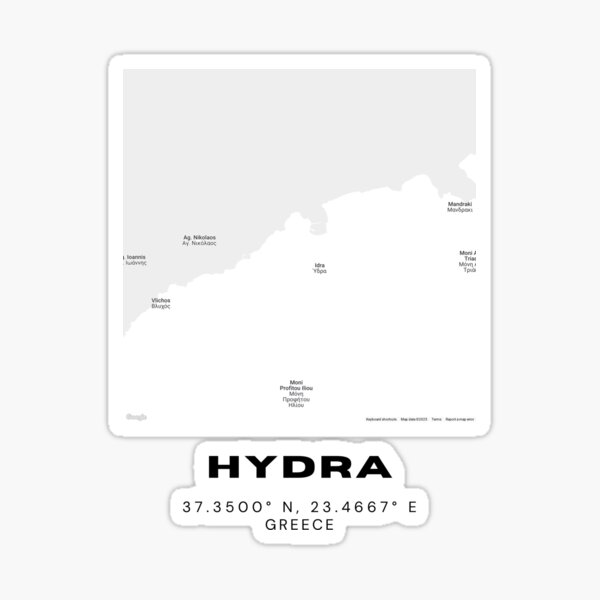 Item preview, Minimalist Black & White Hydra, Greece City Map designed and sold by RM-Journey.