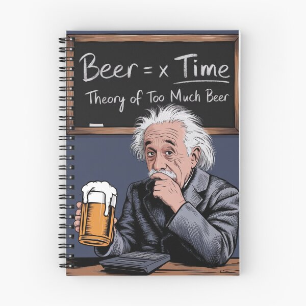 Aperçu de l'œuvre Albert Einstein buvant de la bière créée et vendue par martin max.