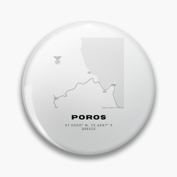 Item preview, Minimalist Black & White Poros, Greece City Map designed and sold by RM-Journey.