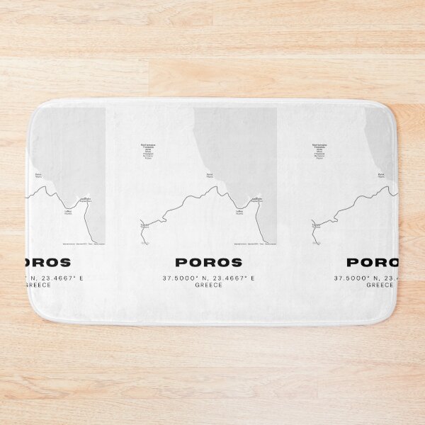 Item preview, Minimalist Black & White Poros, Greece City Map designed and sold by RM-Journey.
