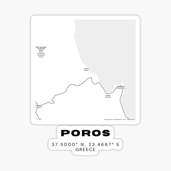 Item preview, Minimalist Black & White Poros, Greece City Map designed and sold by RM-Journey.