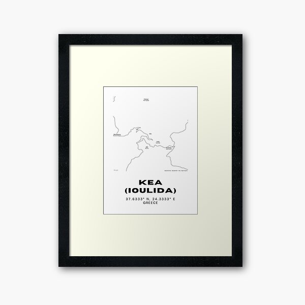 Item preview, Minimalist Black & White Kea (Ioulida), Greece City Map designed and sold by RM-Journey.