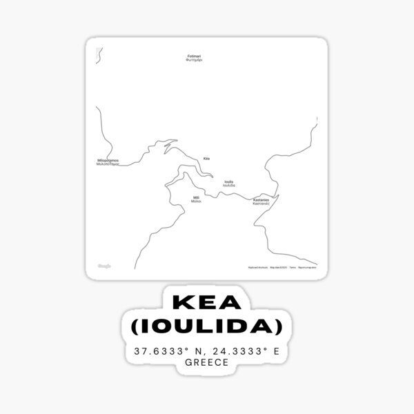 Item preview, Minimalist Black & White Kea (Ioulida), Greece City Map designed and sold by RM-Journey.